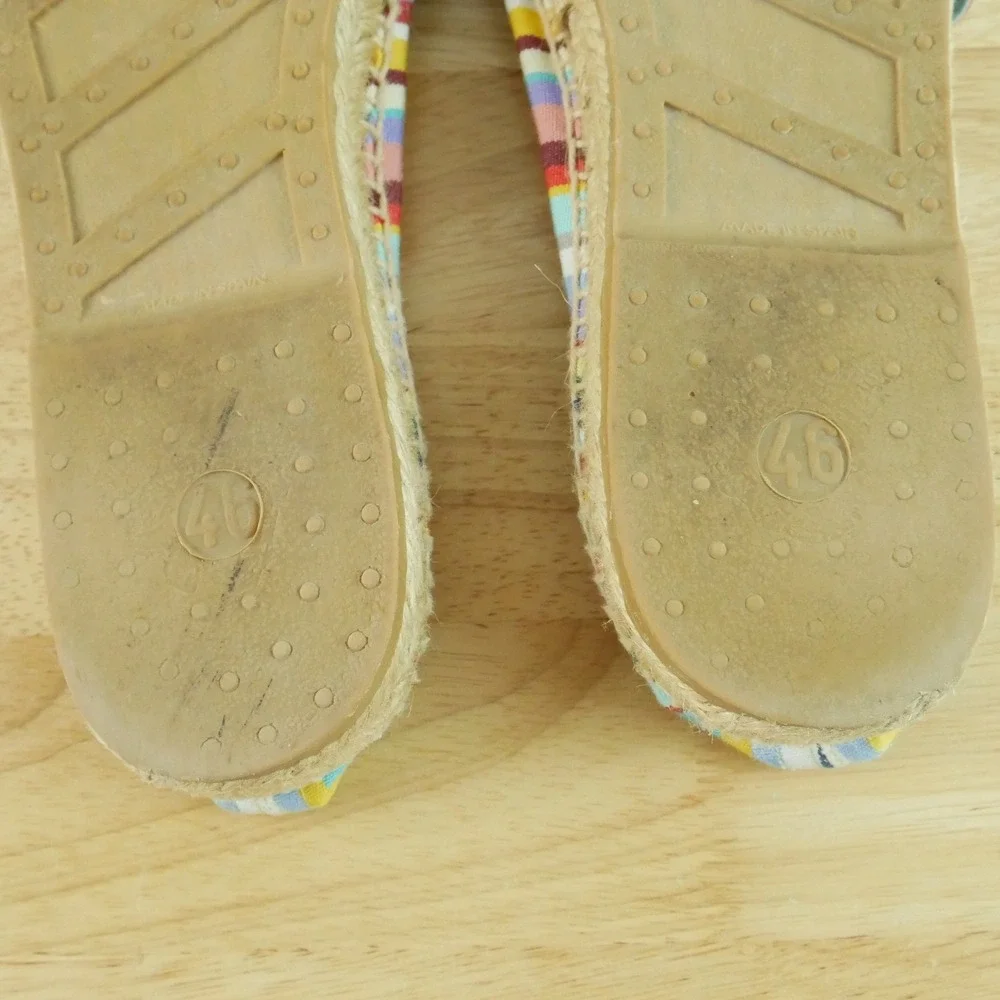Stubbs & Wootton Mens Multi Color Striped Canvas Espadrilles Loafers 12 46